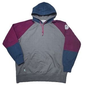 VISSLA Hoodie Mens XL Colorblock Pullover Surf Skate Raglan Sleeve Pocket